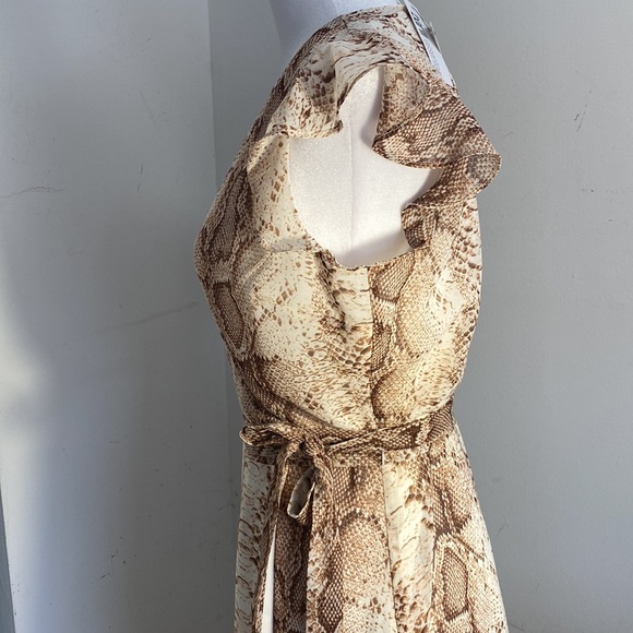 Snake Print Boho Wrap Dress - Picture 8 of 12